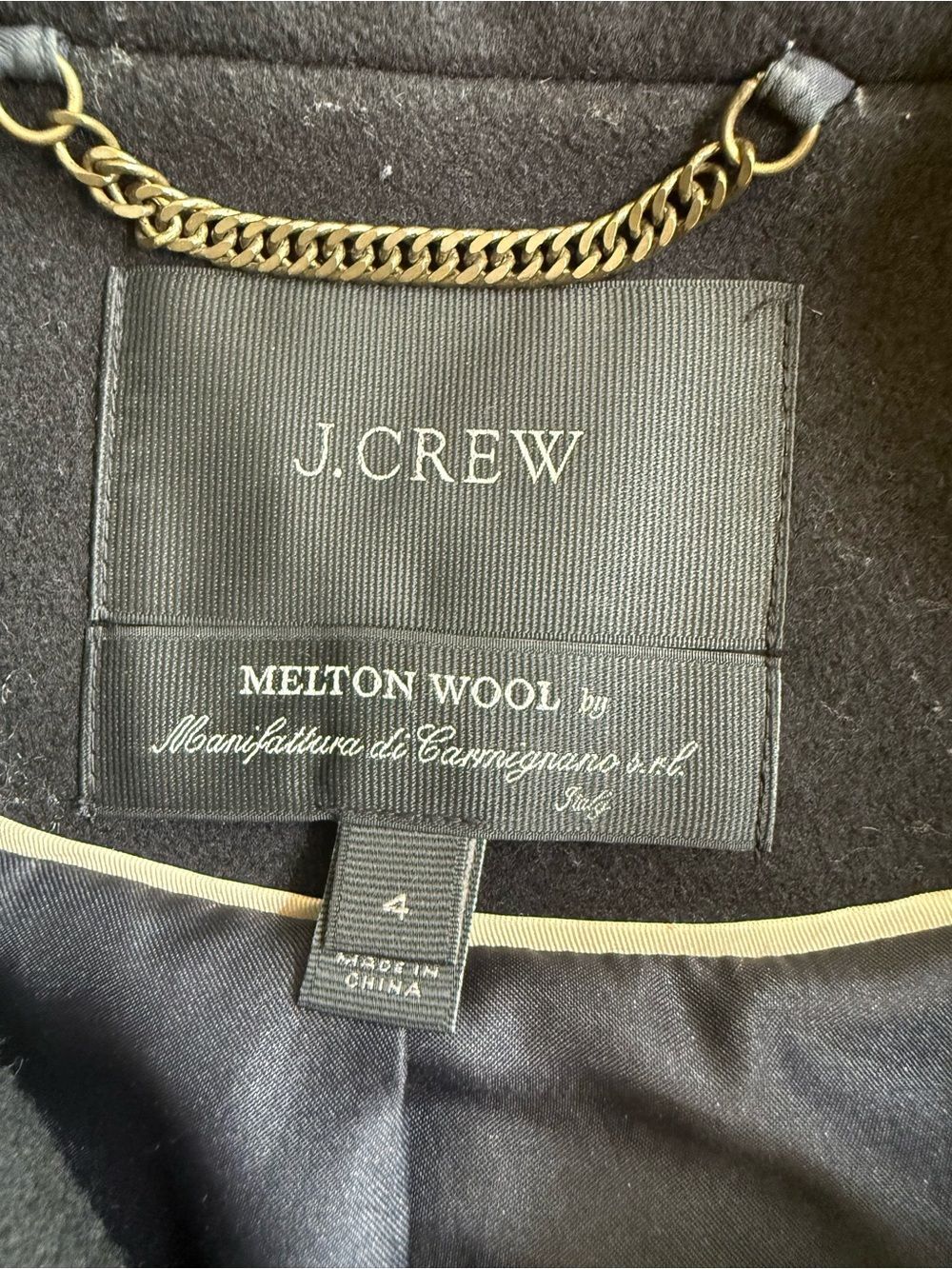 J. Crew Black Hooded Wool-Blend Toggle Coat - Picture 4 of 10